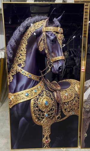 3D-картина Черная лошадь 80x160 см