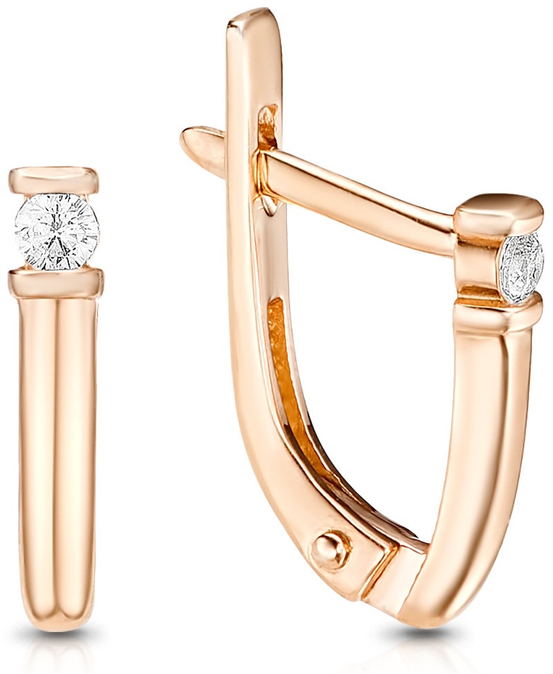 Серьги Veronika jewelry factory С130-603 вес 1.59 г золото, фианит