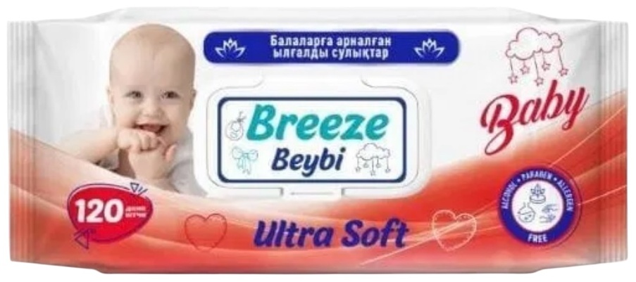 Детские влажные салфетки BREEZE ultra soft 120 шт
