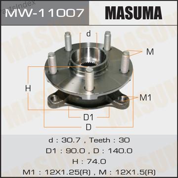 MASUMA Подшипник Ступицы Колеса Со Ступицей (комплект) MW11007