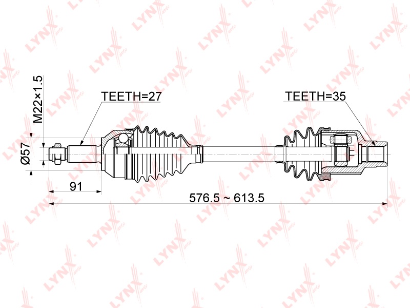 LYNXauto привод колеса в сборе CD1049