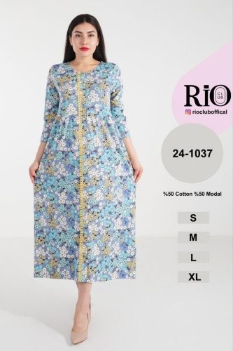 Хлопковый халат RIO мультиколор