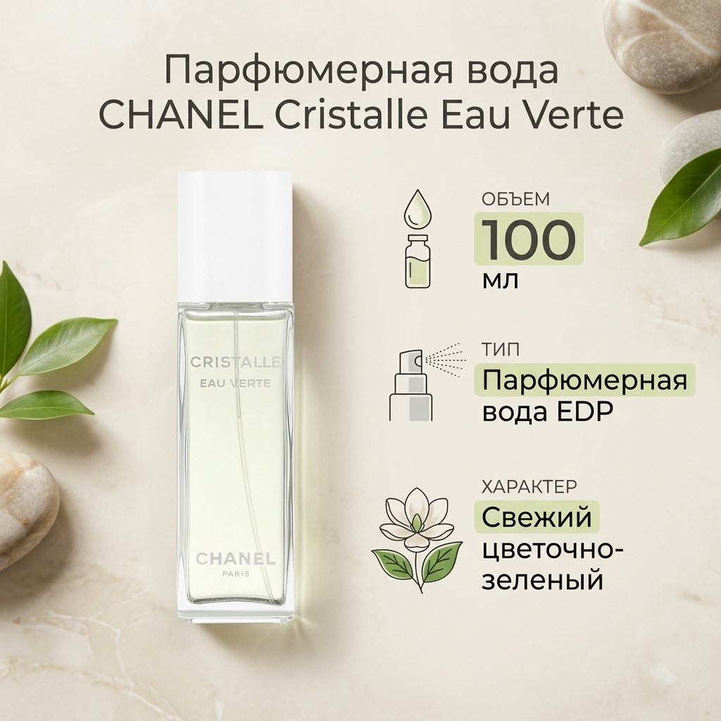 CHANEL Cristalle Eau Verte парфюмерная вода EDP 100 мл, для женщин