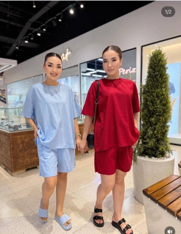 Костюм повседневный LUX MODA голубой, оливковый