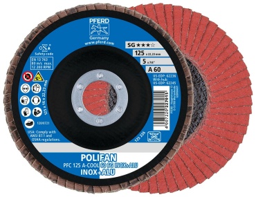 Pferd лепестковый диск PFC 125 A-COOL 60 SG INOX+ALU 125x22.23 мм 1 шт