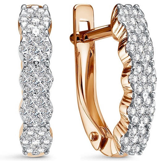 Серьги Miras Gold C3504-0120 вес 2.36 г золото, бриллиант