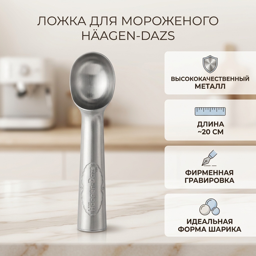 Ложка для мороженого металл, 1 шт