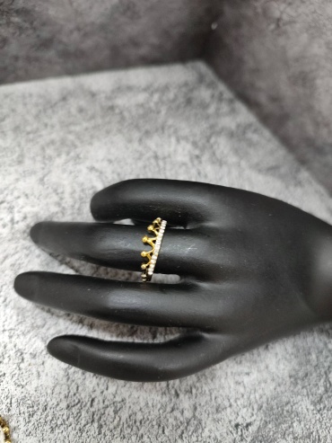 Кольцо Accessories Кольцо размер 15 бижутерный сплав, стекло, золотистый