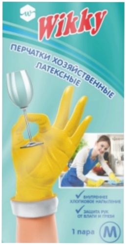 Wikky перчатки M жёлтый 1 шт