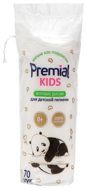 Premial ватные диски Ватные диски Premial детские, 70 шт. 70 шт