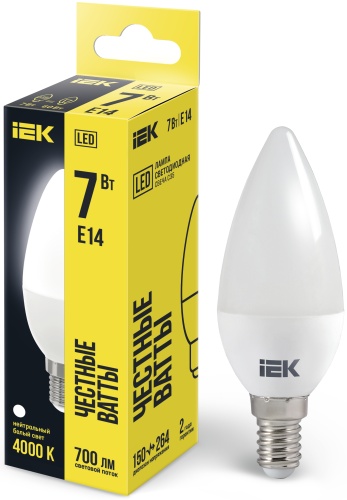IEK 7W E14, светодиодная, нейтральный белый