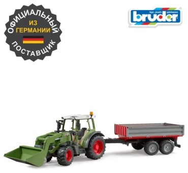 Спецтехника Bruder Трактор Fendt Vario 211 с прицепом и погрузчиком зеленый