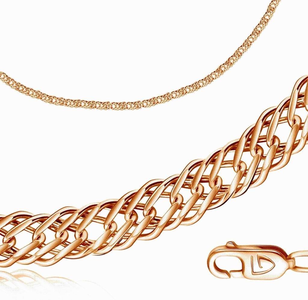 Gaukhar Jewelry GJ1321-БР длина 17 см, вес 2.12 г золото, плетение тройной ромб