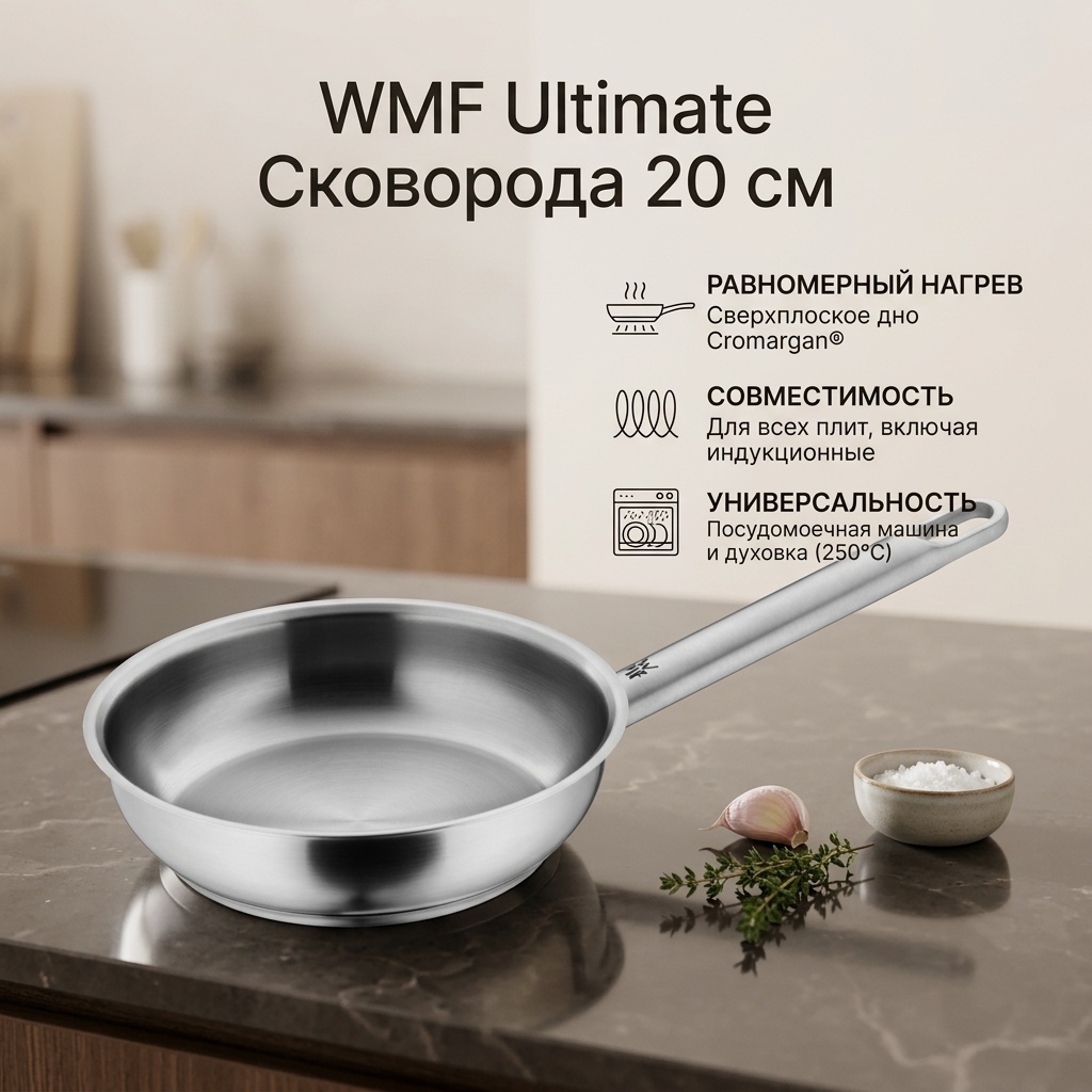 Сковорода WMF Ultimate 20 см , нержавеющая сталь