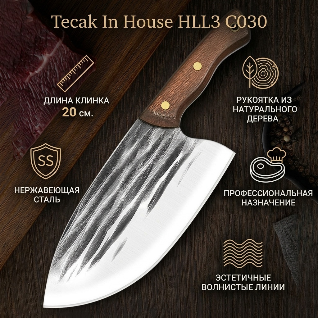 Тесак In House HLL3 C030, лезвие: нержавеющая сталь 1 шт