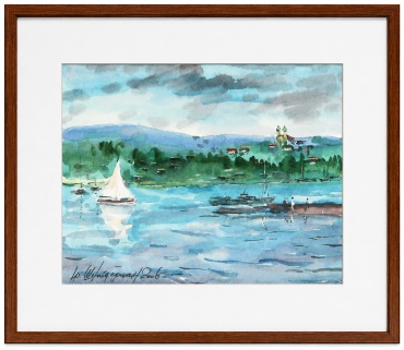 Картина Лодки в раме Life Deco 46x38 см