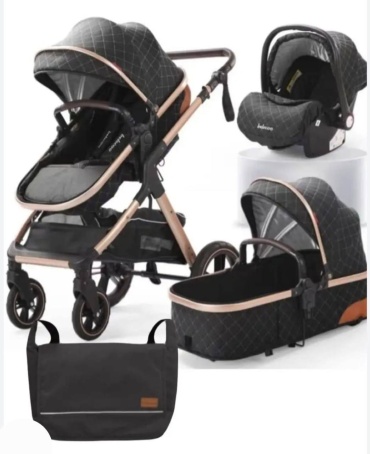 Коляска универсальная 3 в 1 30449375_BELECOO-301-BLACK, черный