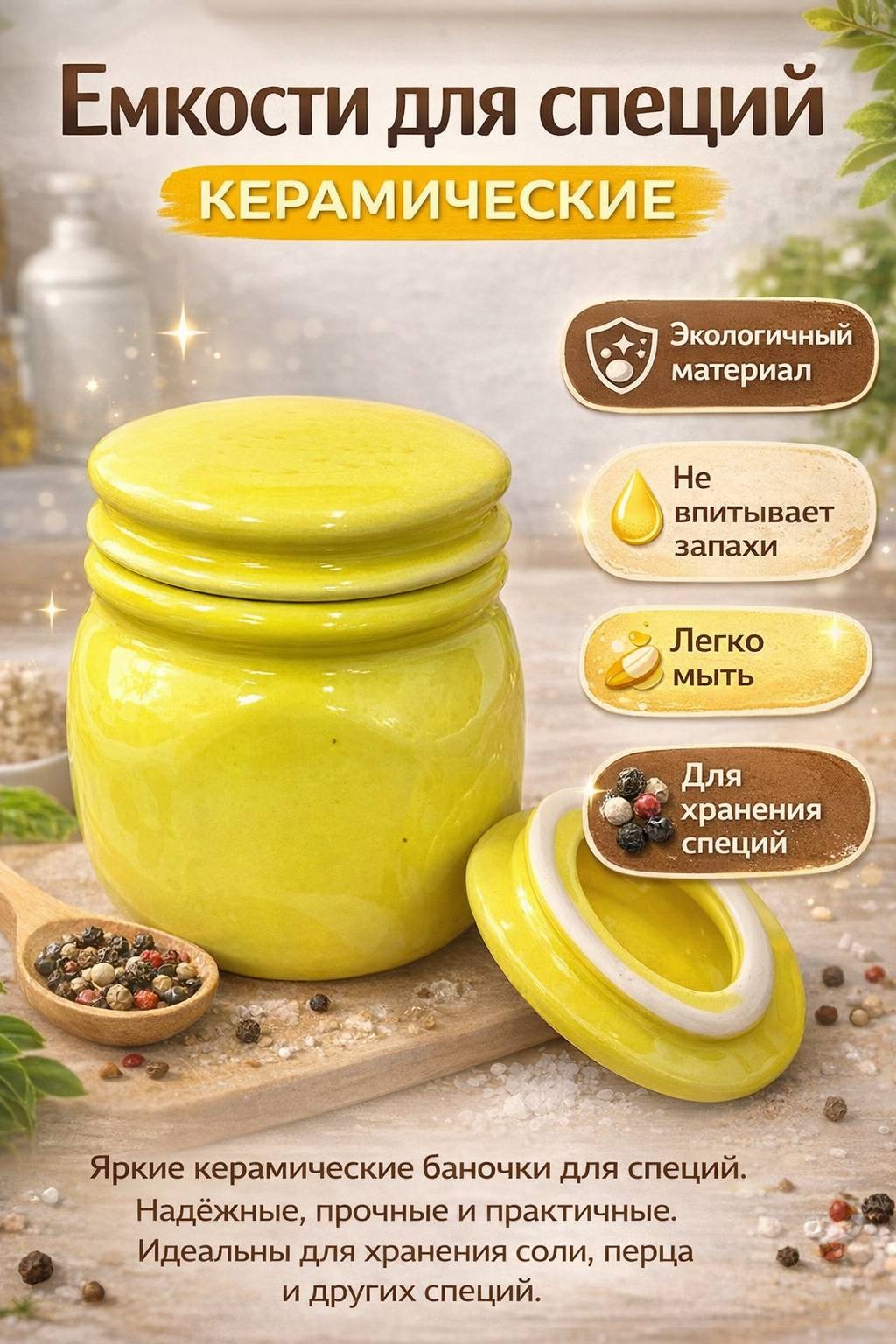Банка Емкости для специй КЕРАМИЧЕСКИЕ, керамика