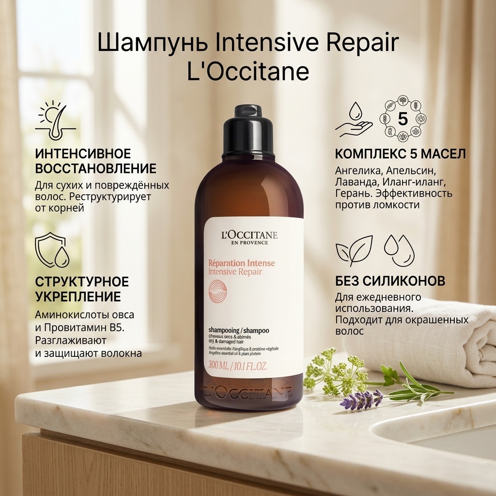 L'Occitane Intensive Repair шампунь 300 мл