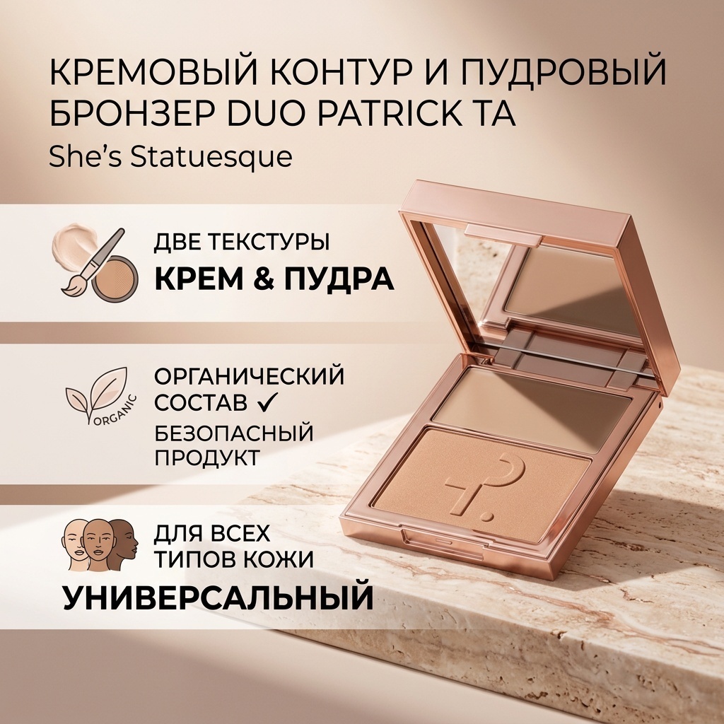 PATRICK TA Crème Contour and Powder Bronzer Duo набор для контуринга She's Statuesque Light