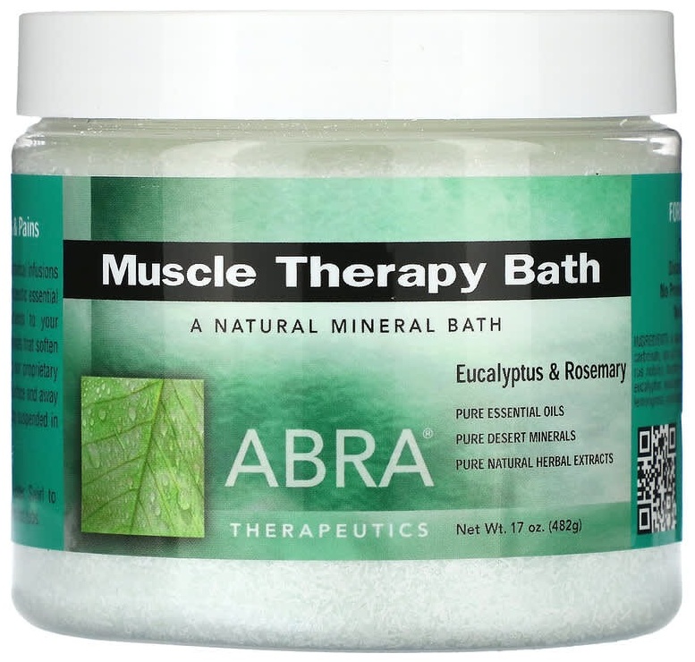 Abra Therapeutics ванна для терапии мышц, эвкалипт и розмарин, 482 г морская соль 480 г
