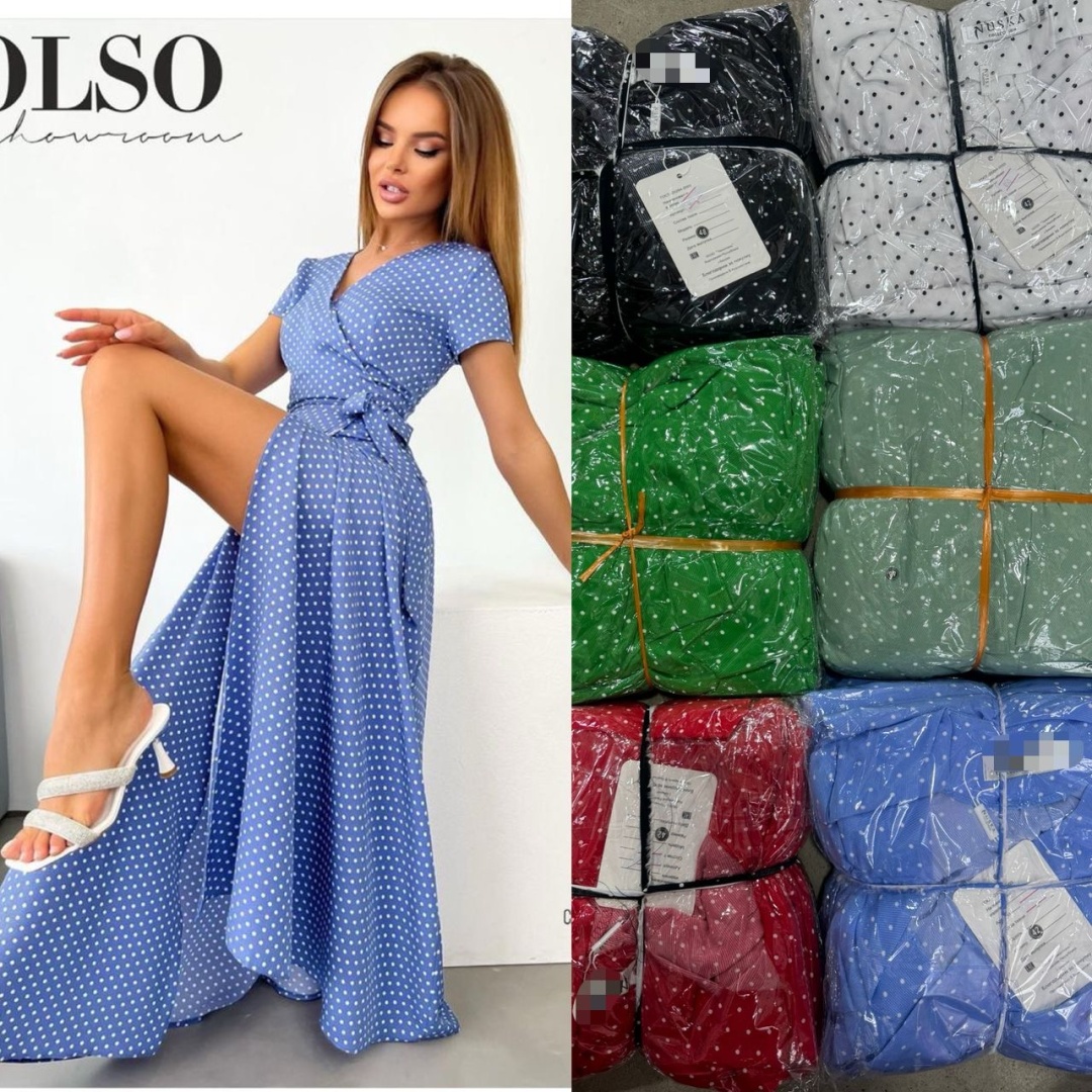 Платье с запахом NEW COLLECTION синий