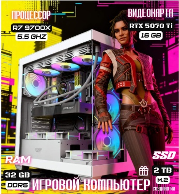 REALTECH R7 9700X / RTX 5070 Ti 16 Гб / 32 Гб / SSD 2000 Гб / Win 11
