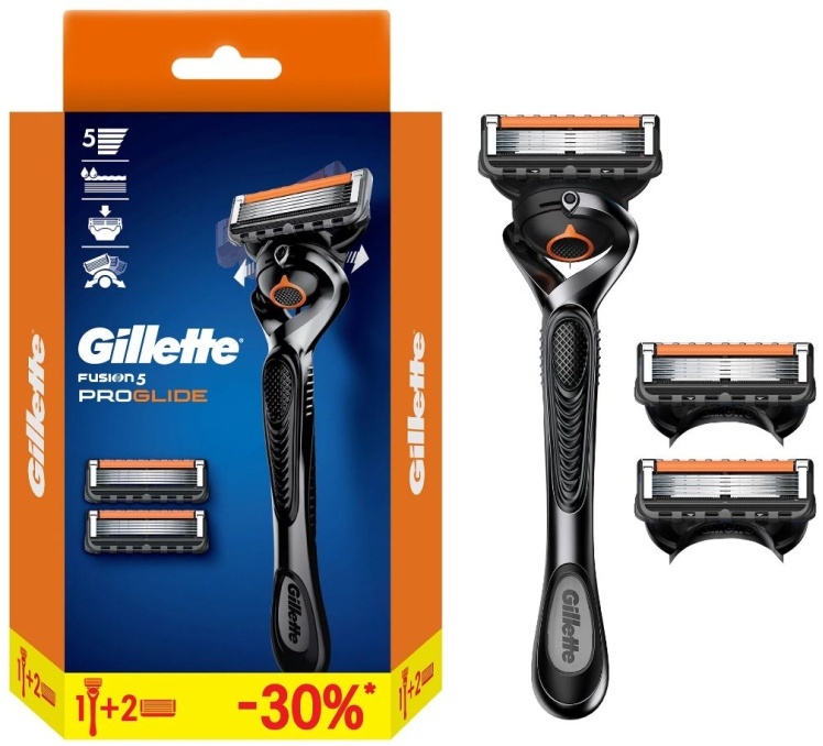 Gillette Fusion 5 ProGlide бритвенный станок 1 шт + сменные кассеты 2 шт