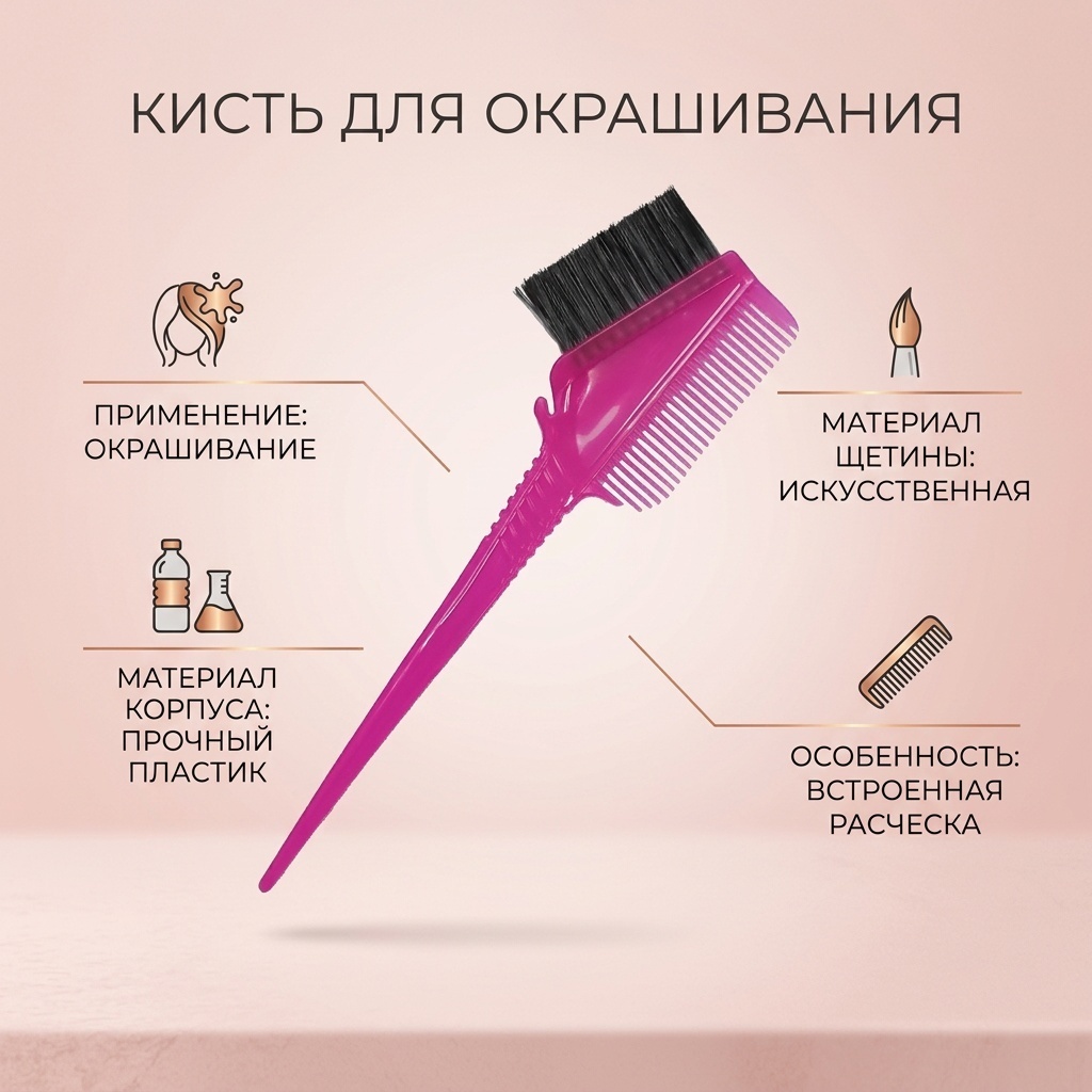 Кисть для окрашивания розовый