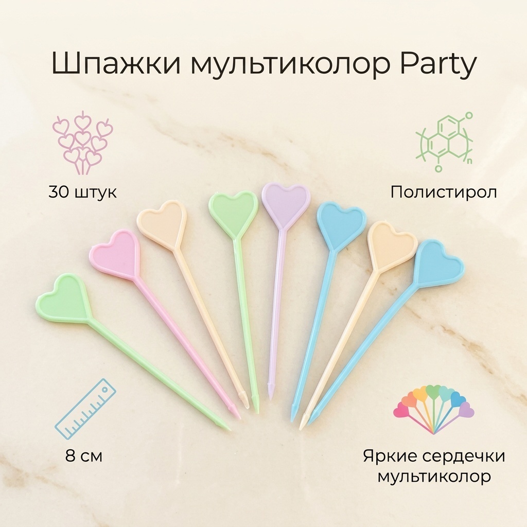 Шпажки Party мультиколор 30 шт