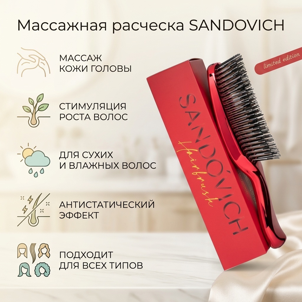 Массажная расческа 19,5*4,5