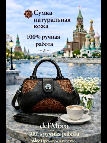 Мини-сумка del'Moro хлопок коричневый