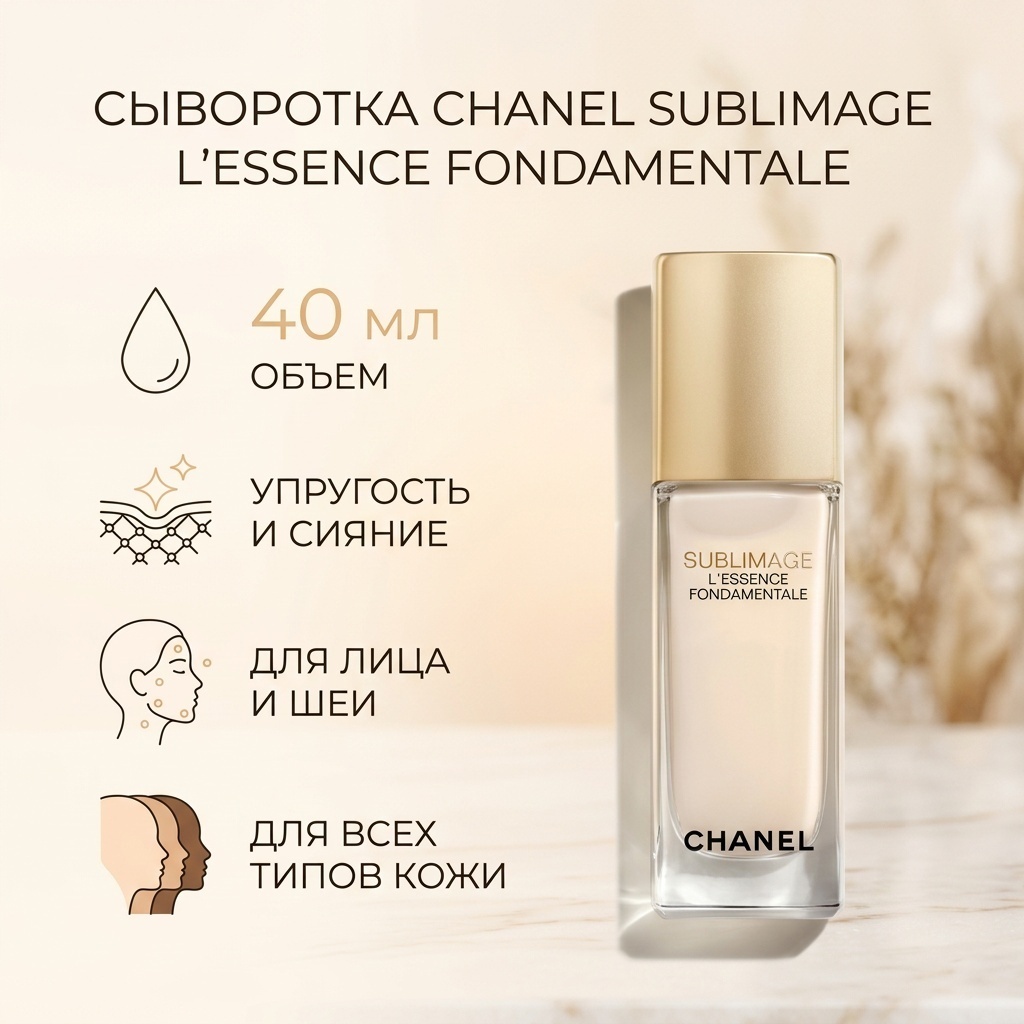 CHANEL сыворотка Sublimage L'essence Fondamentale для лица 40 мл