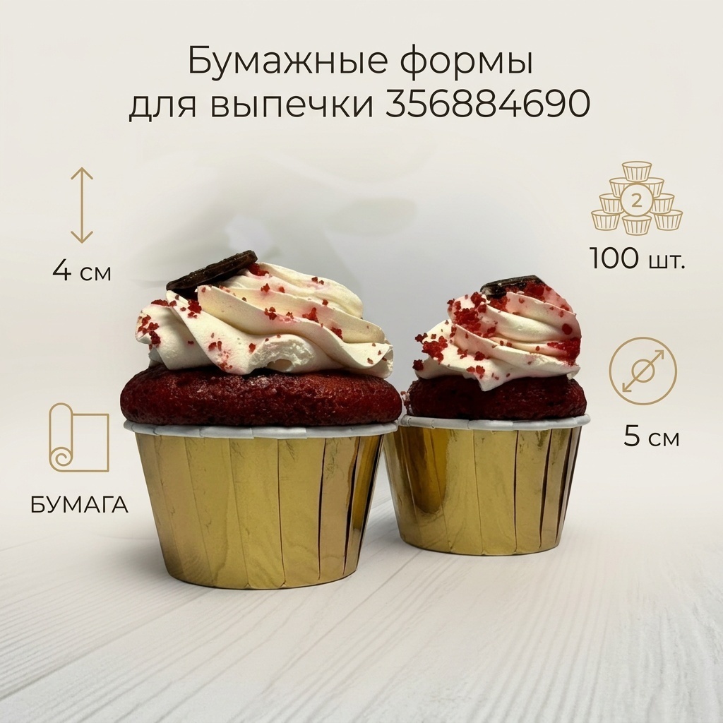 Форма для выпечки, для запекания бумага, 100 шт