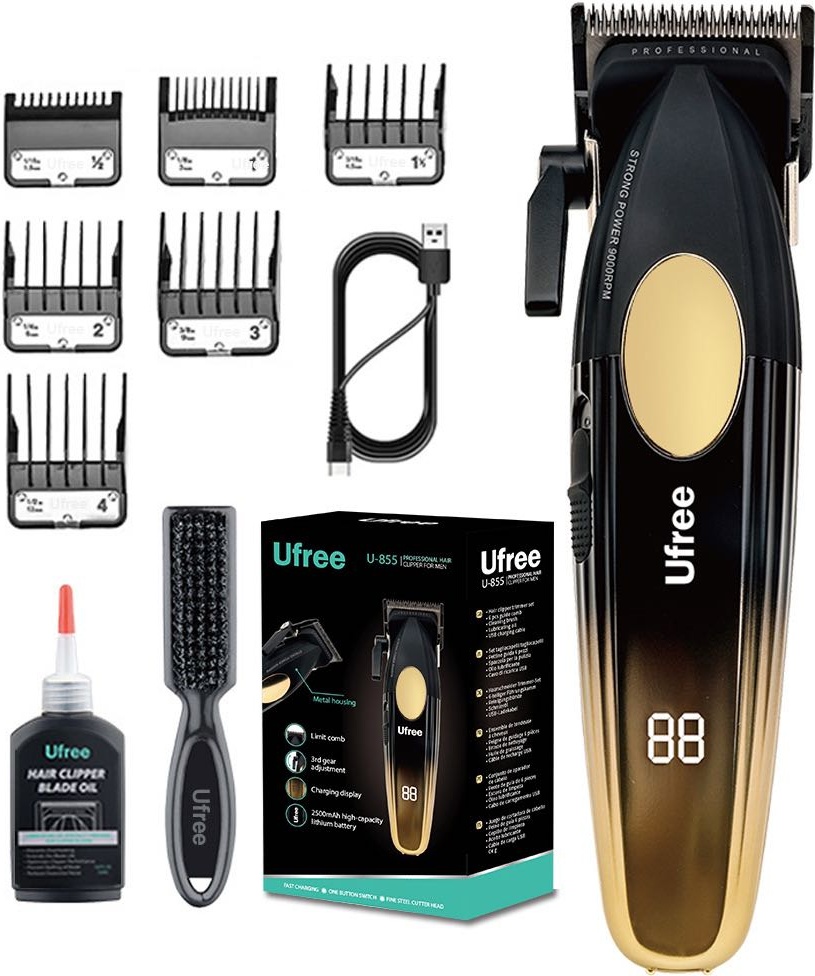 Ufree машинка для стрижки U-855 черный, золотой