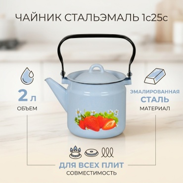 СтальЭмаль чайник 1с25с 2 л, сталь, эмаль