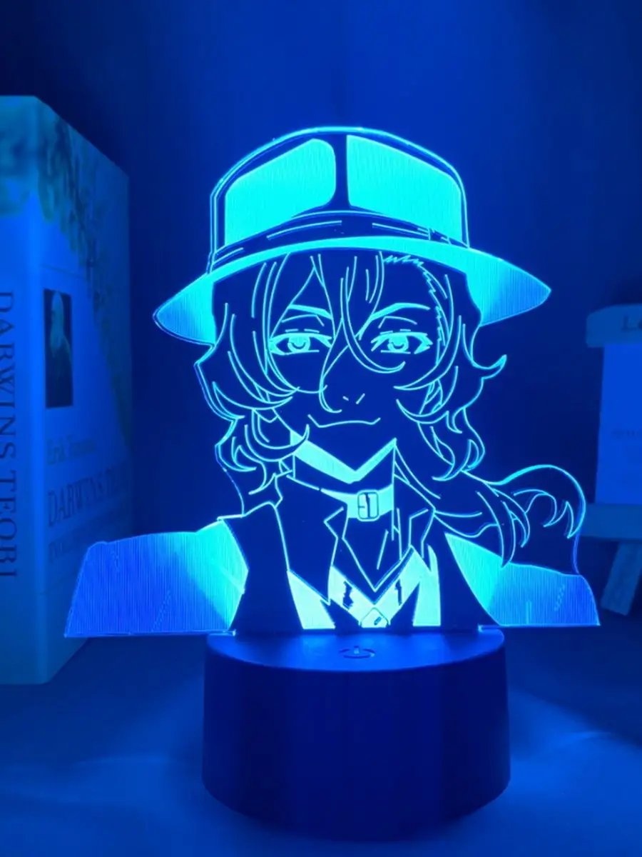 Декоративный светильник в USB разъем Ночник Великий из Бродячиx Псов Bungo stray dogs, разноцветный