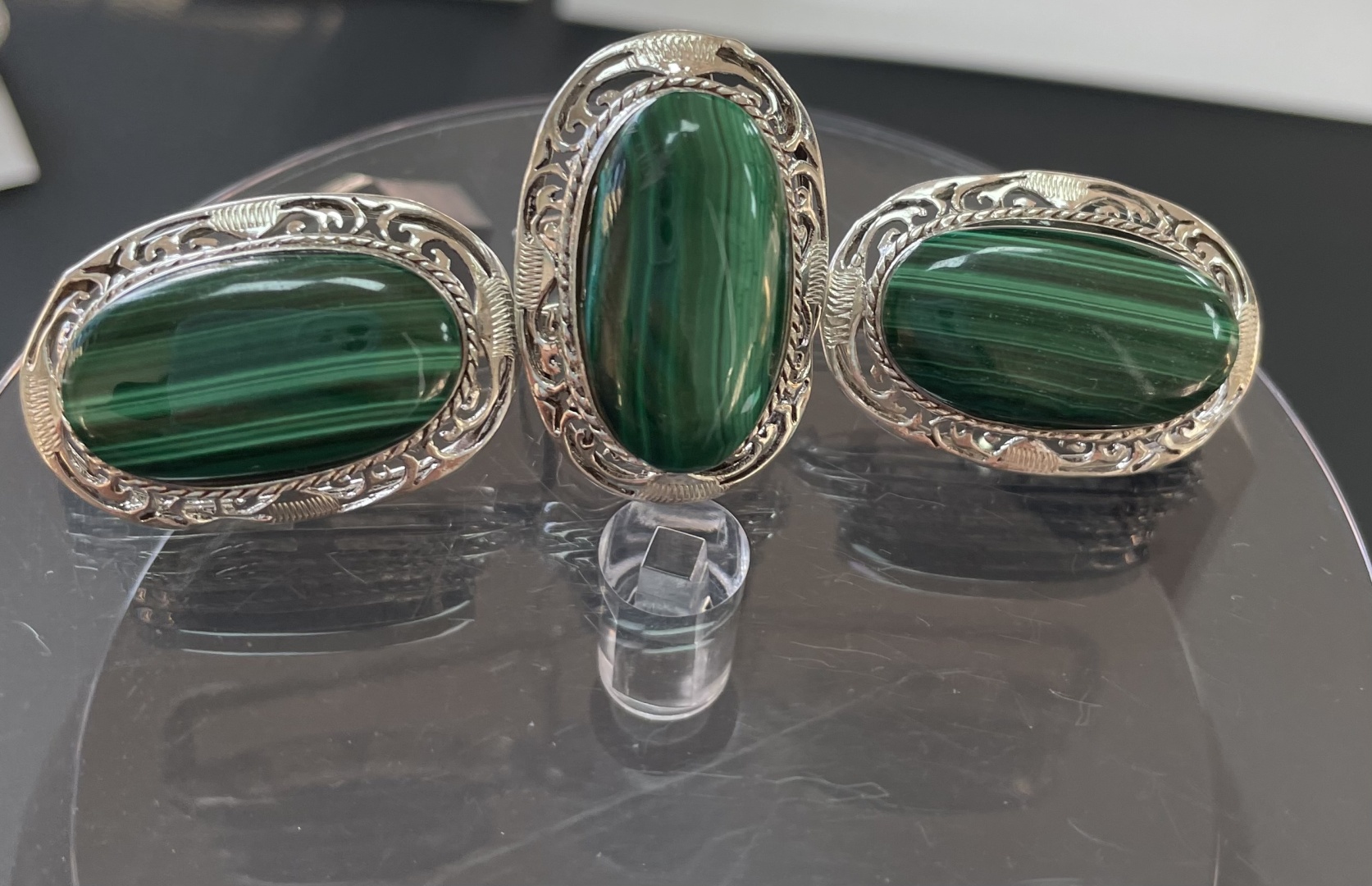 ESTHER er_jewerly Драгоценные камни набор серебро вес 22.8 г серебро, малахит