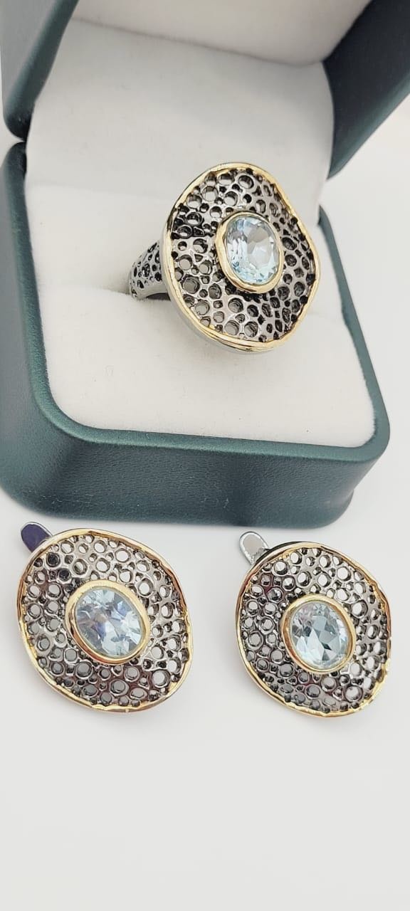 AQUAMARINE G458103 вес 20 г серебро, топаз