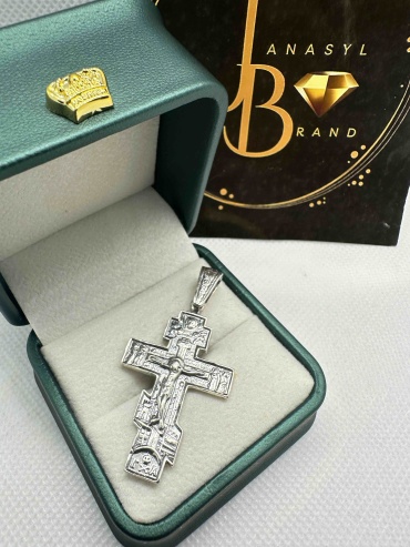 Крестик JANASYL Brand 581862837 вес 7 г серебро, без вставок