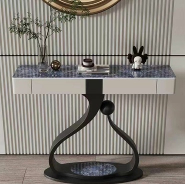 Консоль 0271ck, 120х35x92 см, черный, синий