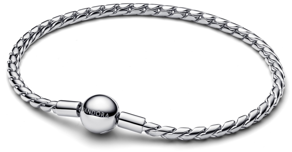 PANDORA с круглой застёжкой 594028C00-17 длина 17 см, вес 11.24 г серебро, плетение снейк