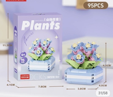 Конструктор LELEBROTHER Flowers 1518-04, деталей 95 шт