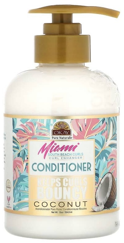 Okay Pure Naturals Miami South Beach Curls, кондиционер для волос с кокосом, 354,8 мл кондиционер 355 мл