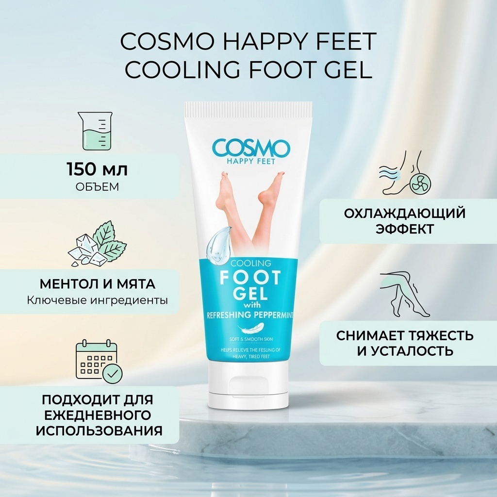 Cosmo Cosmo Foot Gel Cooling - Охлаждающий гель для ног 150 мг гель для ног 150 мл