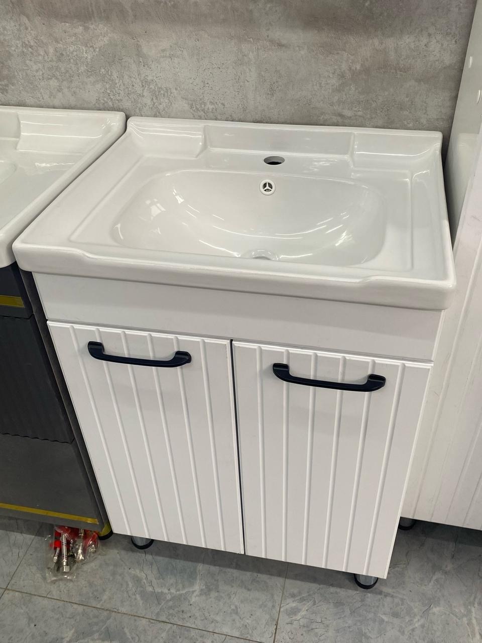 Тумба с раковиной AQUA White-6001-A, 60x85x50 см, белый