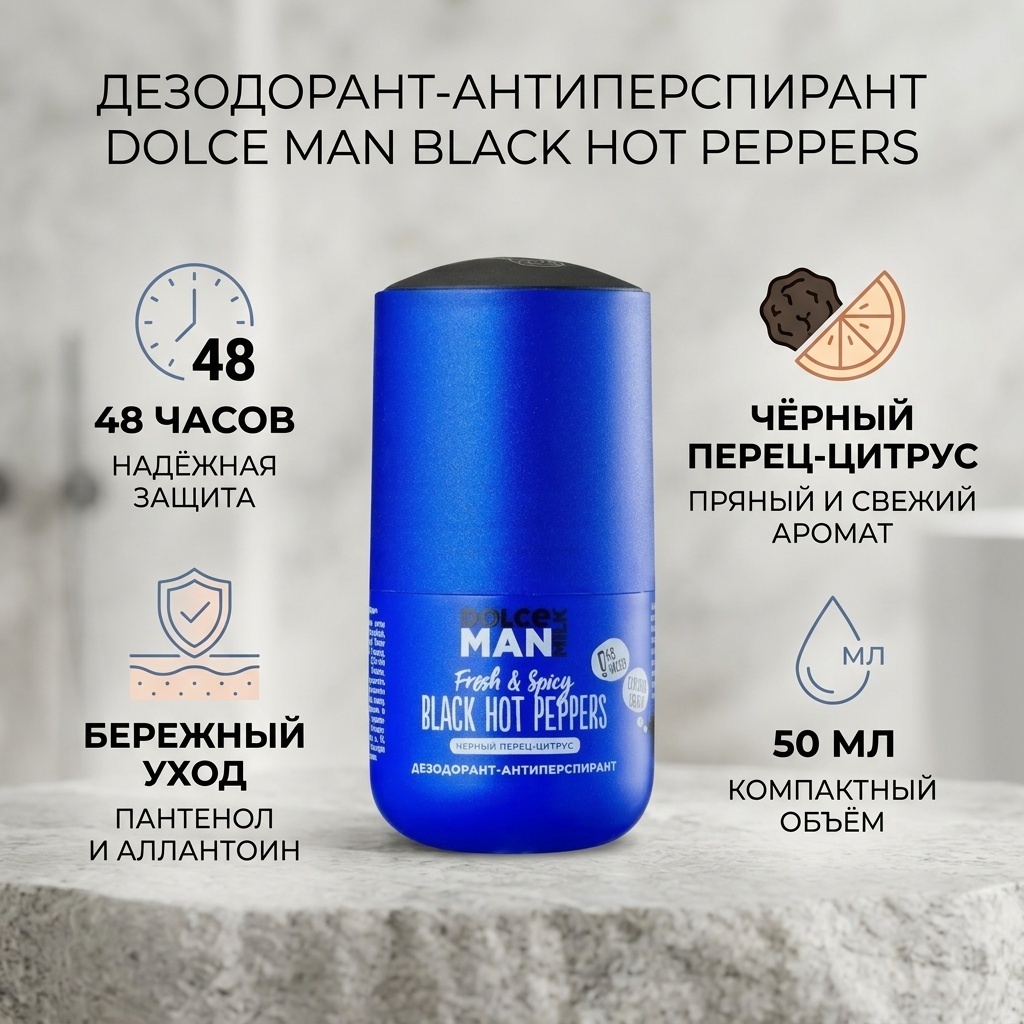 DOLCE MILK Black Hot Peppers дезодорант-антиперспирант для мужчин 50 мл