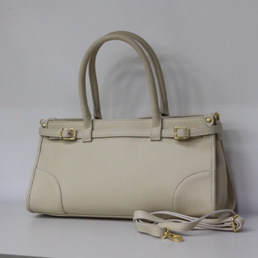Сумка тоут Genuine Leather натуральная кожа молочный