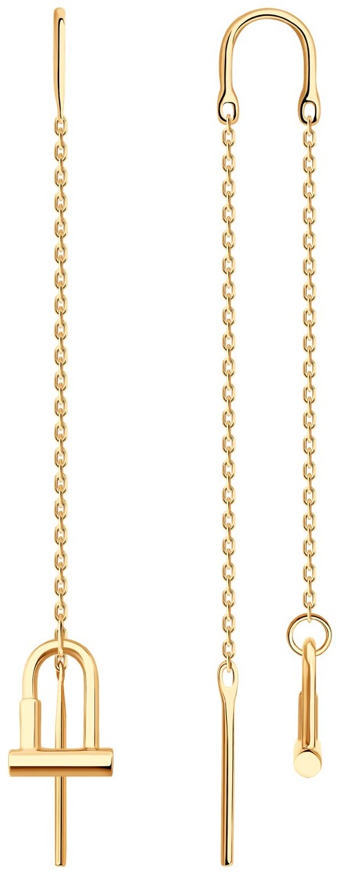 Серьги-цепочки SOKOLOV EAR-SO-585-664004 вес 1.15 г золото, без вставок