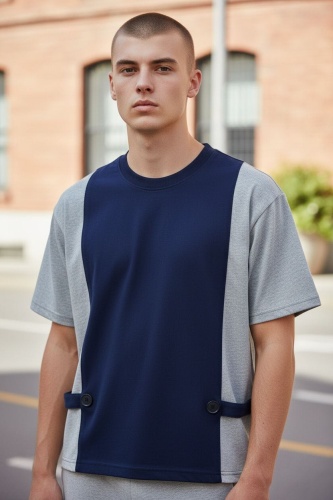 Футболка FASHION серый, темно-синий